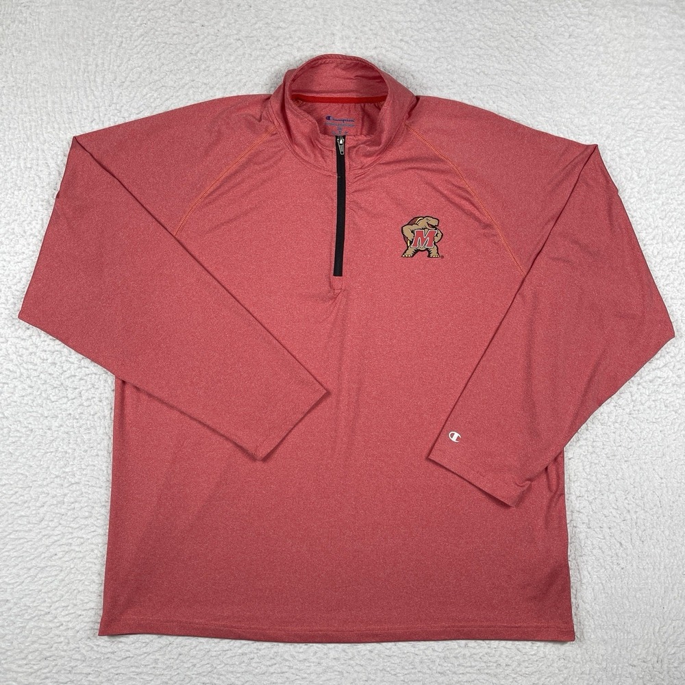 Maryland Terrapins‎ Pullover Mens 2XL Red Champion Quarter Zip Performance